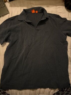 Boss Men's Polo Shirt in Navy with Orange Tag